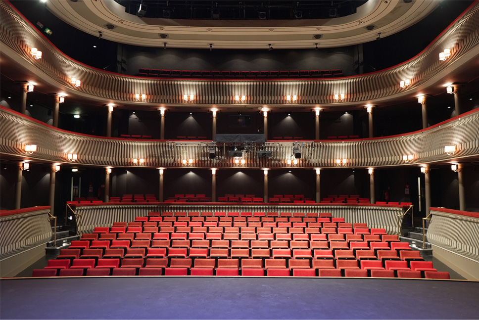 New audience seating in the Royal College of Music’s beautiful Britten Theatre 