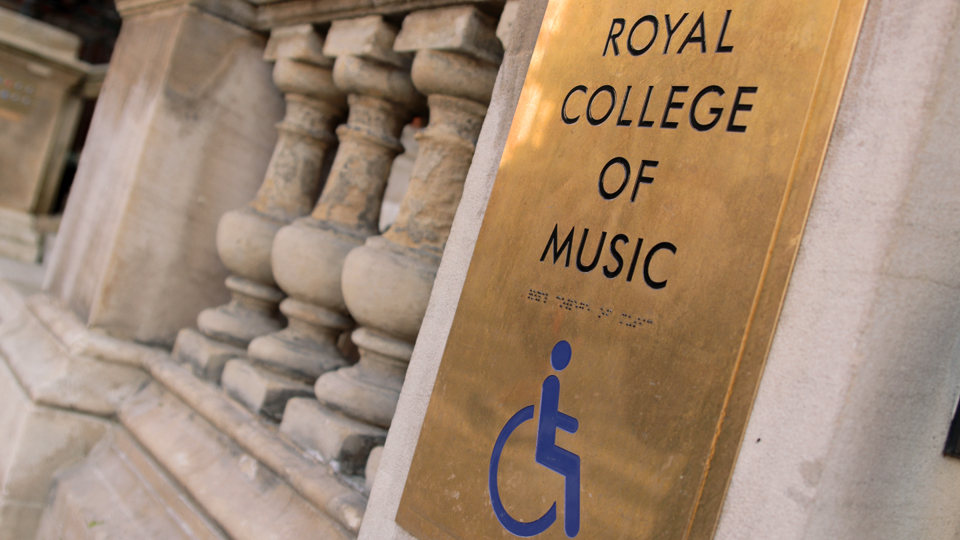 Disabled access sign at the RCM