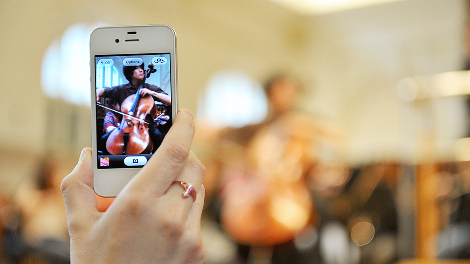 Photographing rehearsal on a phone